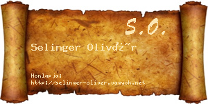 Selinger Olivér névjegykártya